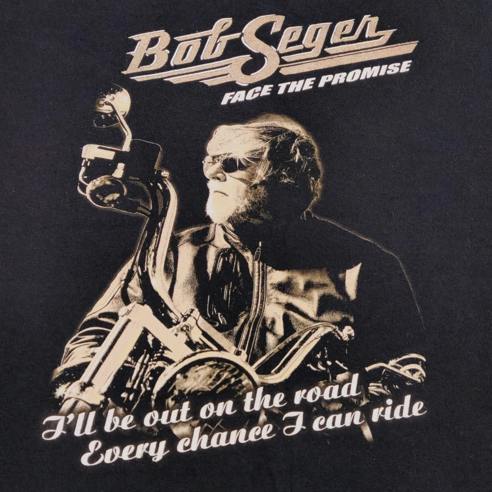 Bob Seger Face The Promise Concert Tour T-SHIRT Sz L Motorcycle Biker Riding - Picture 2 of 9